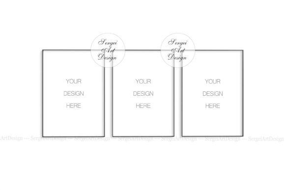 Download A4 A3 A2 Set of 3 Black Frames Mockup - Premium Resources