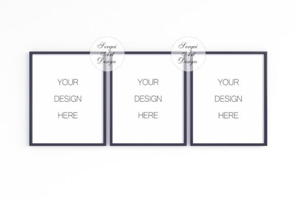 Download Digital Set of 3 Black Frame Mockup, PSD - Premium Resources